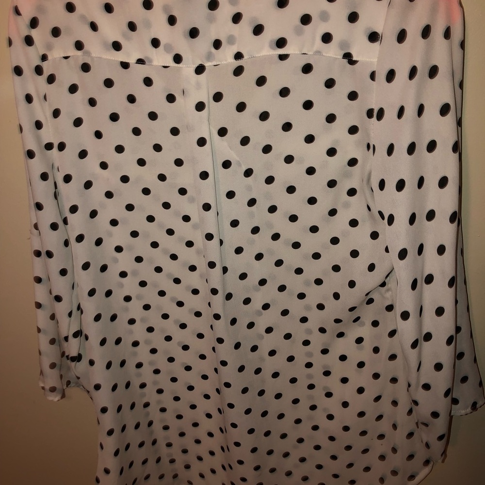 🌈 WHITE POLKADOT BLOUSE